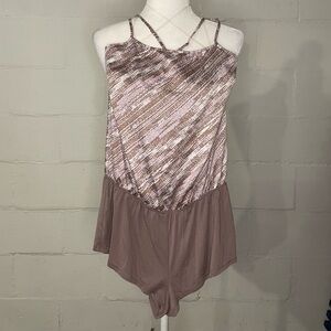Victoria's Secret Pink & Taupe Strappy Sleep Romper